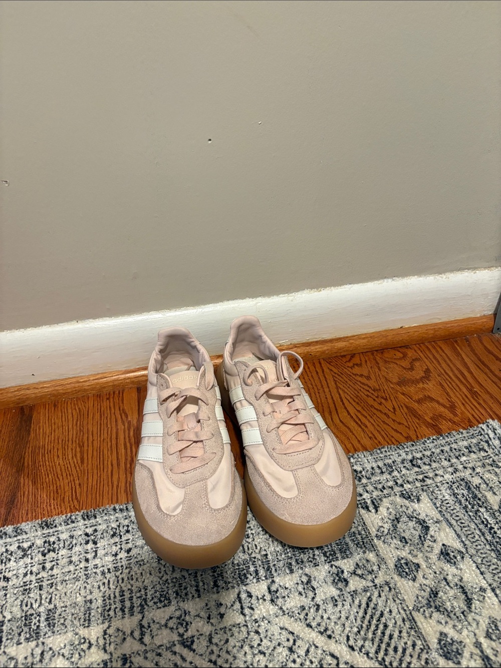 adidas Kids Light Pink Suede & Synthetic Sneakers with Gum Sole